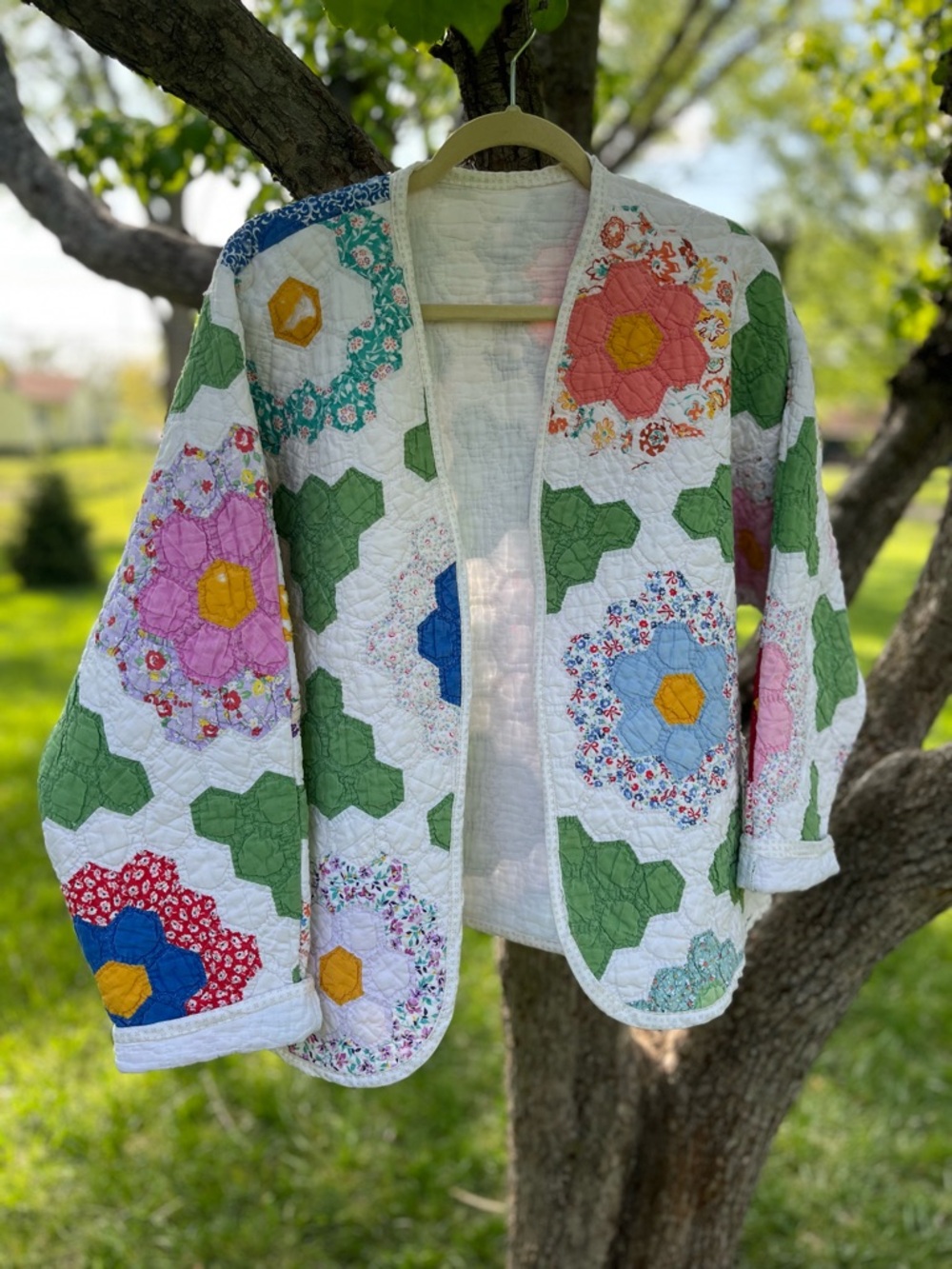 Hand Made Flower Garden Quilt Jacket
